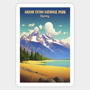 Grand Teton National Park Travel Poster Sticker